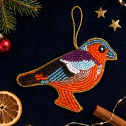 Hanging Christmas Decoration Multicoloured Bird Beaded 