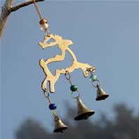 Brass chime reindeer