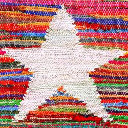 Rug/doormat, recycled polyester & cotton star multi coloured 45x60cm