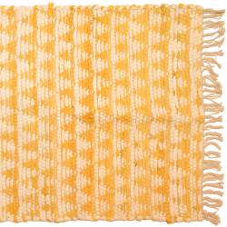 Chindi rag rug recycled cotton yellow 60x90cm