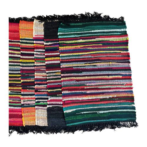 Rag rug, recycled polyester, assorted colours 60 x 90cm
