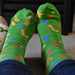 Bamboo Socks Christmas Green Shoe Size UK 3-7 Womens Fair Trade Eco