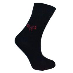 Socks Recycled Cotton / Polyester Black With Palm Tree Shoe Size UK 3-7 Womens