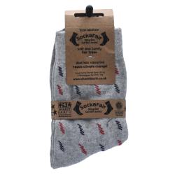 Socks Recycled Cotton / Polyester Light Grey With Squiggles Shoe Size UK 3-7 Womens