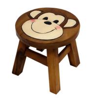 Child's wooden stool - monkey