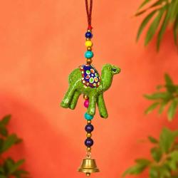 Camel Hanging with Bell Recycled Plastic Green Red