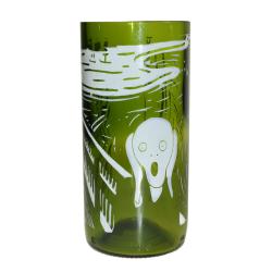 Tumbler made from recycled glass bottle, The Scream Edvard Munch 15cm