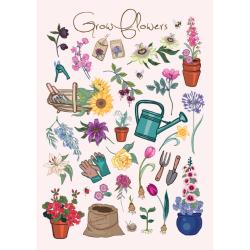 Greetings card "Grow Flowers" 12x17cm
