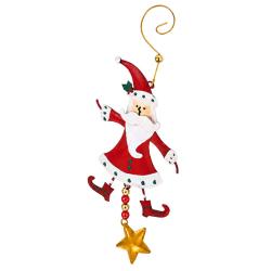 Hanging Decoration, Santa Metal 10x25cm