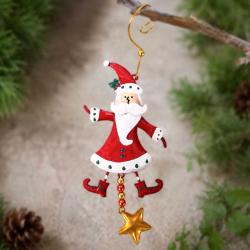Hanging Decoration, Santa Metal 10x25cm
