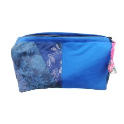 Toiletries / wash bag, recycled fabric, assorted colours blues