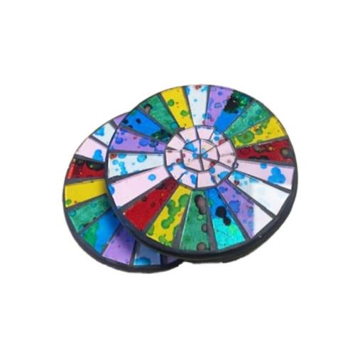 Single Coaster Speckled Mosaic Multicoloured 9cm diameter