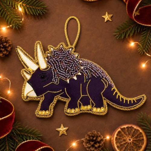 Hanging Decoration Embroidered Triceratops