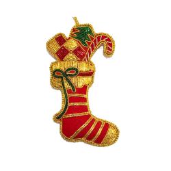 Hanging Decoration Embroidered Festive Christmas Stocking
