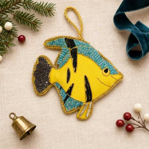 Hanging Decoration Embroidered Tropical Fish