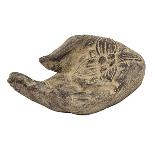 Palm incense holder, sandstone, grey/black 15cm