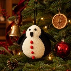 Hanging Decoration Handcrafted Felt Penguin 8x11cm
