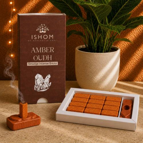 ISHOM Amber Oudh Smudge Incense Bricks