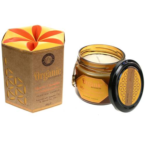 Soy candle Organic Goodness, Mysore Chandan Sandalwood, in glass jar