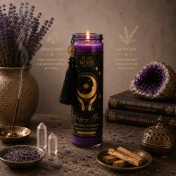 Candle in Glass Jar Esoteric Purifying Moon, Palo Santo and Lavender, 300g