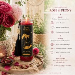 Candle in Glass Jar Esoteric Love Spell, Rose and Peony 300g