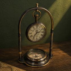 Compass & Quartz Pocket Watch Ornament