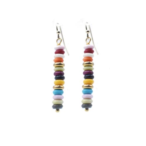 Earrings Ting Ring Beads Multicoloured