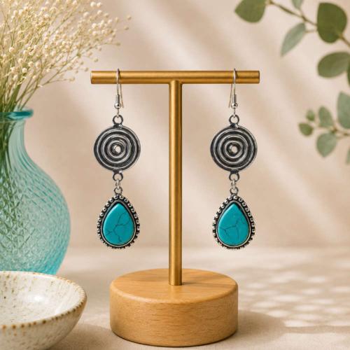 Earrings Coil and Semi Precious Stone