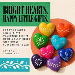Kisii stone hearts, set of 8, assorted