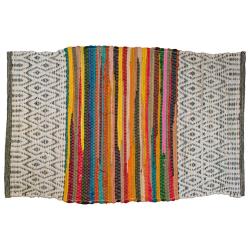 Rag rug, multicoloured centre, diamond outer