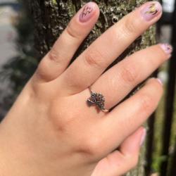 Ring, silver colour, Tree of Life