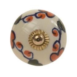 Ceramic door knob, round, assorted