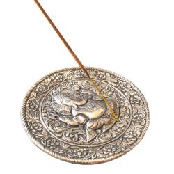 Incense Plate Aluminium Ganesha 12.5cm