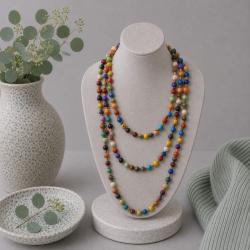 Necklace, Asai Seed Multicoloured 80cm