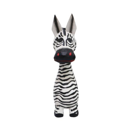 Worried Zebra Albesia Wood 5 x 6 x 17cm