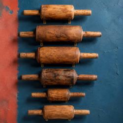Single Upcycled Wooden Rolling Pin Approx 30 x 7 x 7cm