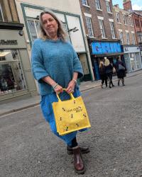 Jute shopping bag, yellow Save Our Bees