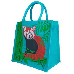 Jute shopping bag, red panda