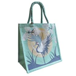 Jute shopping bag, Crane 30x30cm