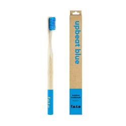 Upbeat blue a medium bristle adult's toothbrush made from eco-friendly Bamboo