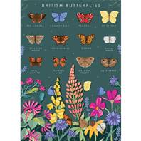 Greetings card "British butterflies" 12x17cm