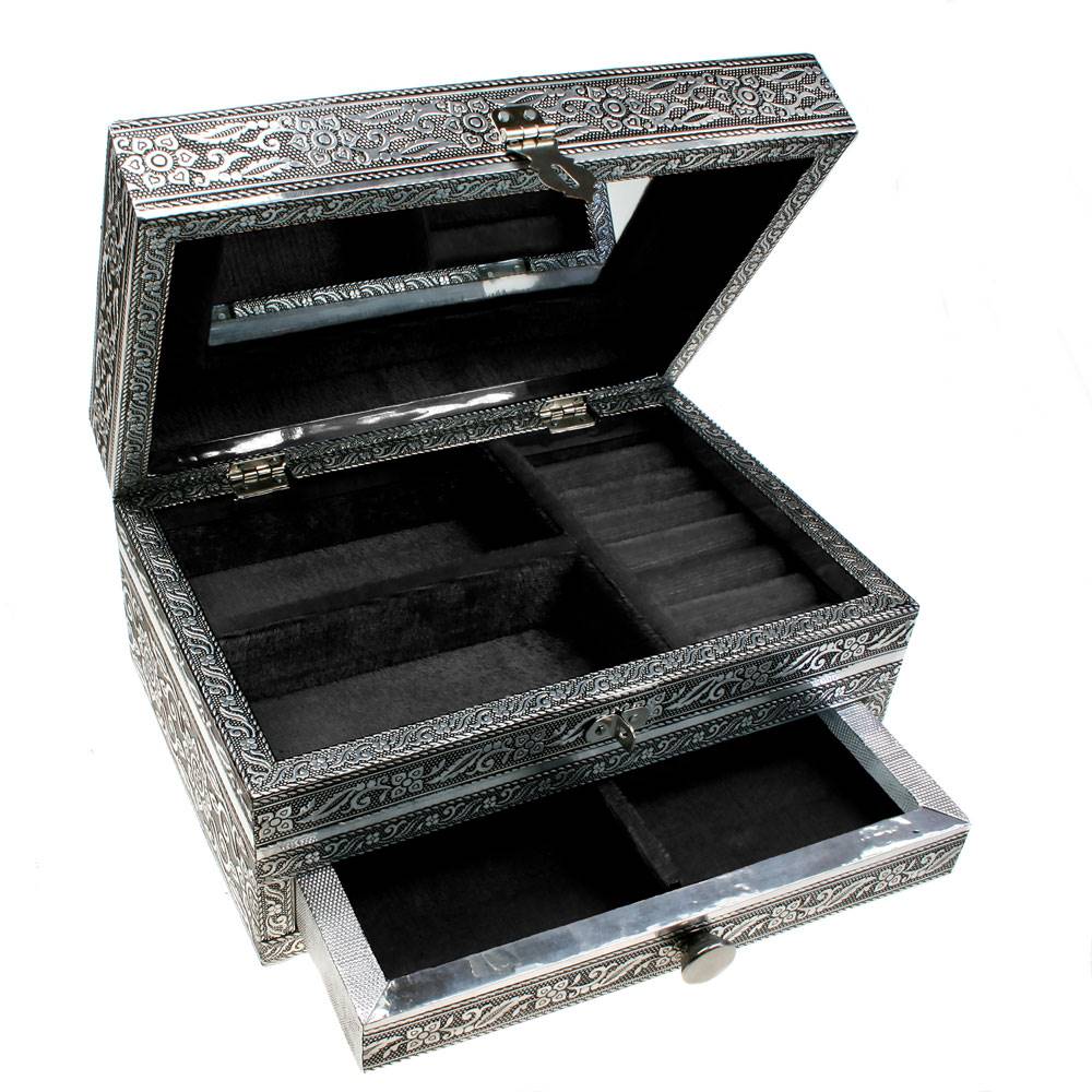 Aluminium jewellery/trinket box, Buddha, 22.5x15x11cm