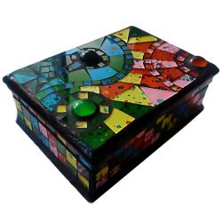 Jewellery box mosaic multicoloured