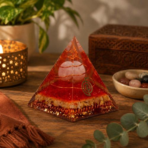 Orgone Pyramid Red Chips 9x7cm