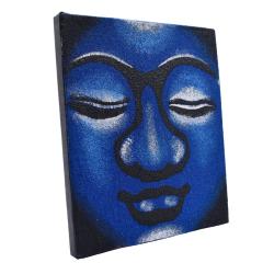 Handmade notebook, sand art Buddha blue, 15x19cm