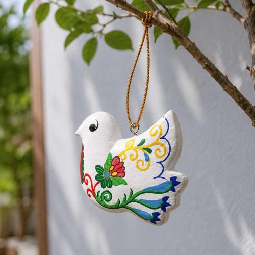 Handmade Floral Dove Christmas Decoration