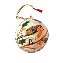 Set of 48 Papier Mâché Assorted Hangings Robin Design