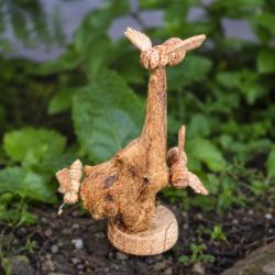 Handcrafted Wooden Three Bees Sculpture