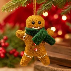 Hanging Decoration Handcrafted Felt Gingerbread Man 