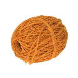 Single ball of garden or craft natural hemp twine yellow length 50m